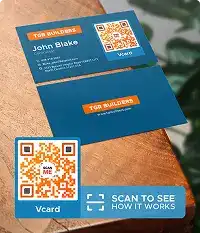 Digital business card with a QR code
